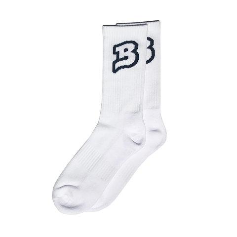 B Logo Socks :: White